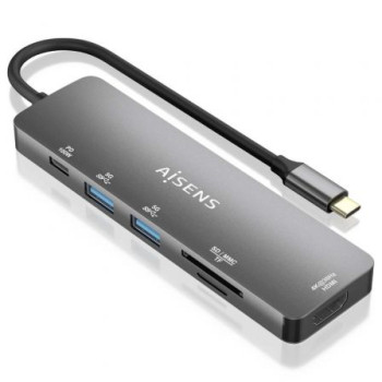Docking USB Tipo-C Aisens ASUC-6P016-GR/ 1xHDMI/ 2xUSB/ 1xLector Tarjetas/ 1xUSB Tipo-C PD/ Gris Docking USB Tipo-C Aisens ASUC-6P016-GR/ 1xHDMI/ 2xUSB/ 1xLector Tarjetas/ 1xUSB Tipo-C PD/ Gris