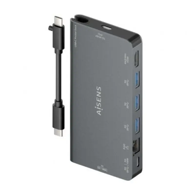 Docking USB Tipo-C Aisens ASUC-8P015-GR/ 1xHDMI/ 3xUSB/ 1xRJ45/ 1xLector Tarjetas / 1xUSB Tipo-C/ Gris Docking USB Tipo-C Aisens ASUC-8P015-GR/ 1xHDMI/ 3xUSB/ 1xRJ45/ 1xLector Tarjetas / 1xUSB Tipo-C/ Gris