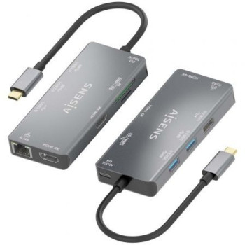 Docking USB Tipo-C Aisens ASUC-9P018-GR/ 2xHDMI/ 3xUSB/ 1xRJ45/ 1xLector Tarjetas/ 1xUSB Tipo-C PD/ Gris Docking USB Tipo-C Aisens ASUC-9P018-GR/ 2xHDMI/ 3xUSB/ 1xRJ45/ 1xLector Tarjetas/ 1xUSB Tipo-C PD/ Gris