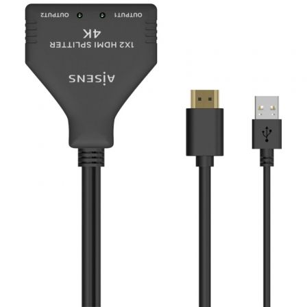 Cable Duplicador HDMI 4K Aisens A123-0654/ 2x HDMI Hembra - HDMI Macho - USB Macho/ 30cm/ Negro Cable Duplicador HDMI 4K Aisens A123-0654/ 2x HDMI Hembra - HDMI Macho - USB Macho/ 30cm/ Negro