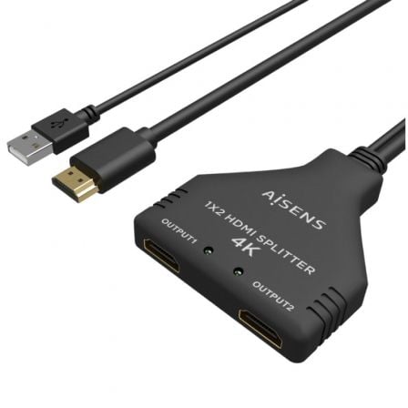 Cable Duplicador HDMI 4K Aisens A123-0654/ 2x HDMI Hembra - HDMI Macho - USB Macho/ 30cm/ Negro Cable Duplicador HDMI 4K Aisens A123-0654/ 2x HDMI Hembra - HDMI Macho - USB Macho/ 30cm/ Negro