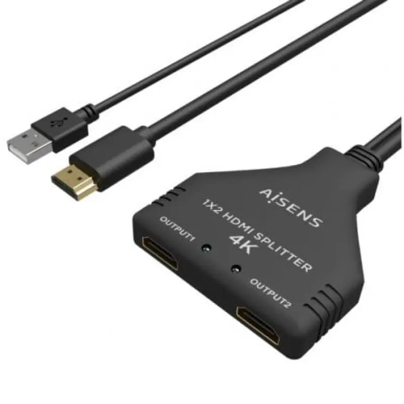 Cable Duplicador HDMI 4K Aisens A123-0654/ 2x HDMI Hembra - HDMI Macho - USB Macho/ 30cm/ Negro Cable Duplicador HDMI 4K Aisens A123-0654/ 2x HDMI Hembra - HDMI Macho - USB Macho/ 30cm/ Negro