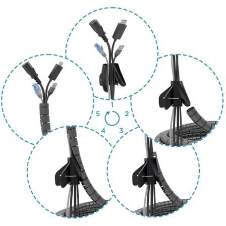 Organizador de Cables en Espiral Aisens A151-0900/ 6m Organizador de Cables en Espiral Aisens A151-0900/ 6m