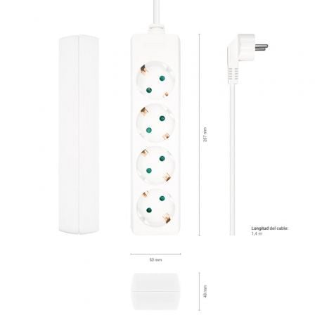 Regleta Aisens A154-0533/ 4 Tomas de Corriente/ Cable 1.4m/ Blanco Regleta Aisens A154-0533/ 4 Tomas de Corriente/ Cable 1.4m/ Blanco