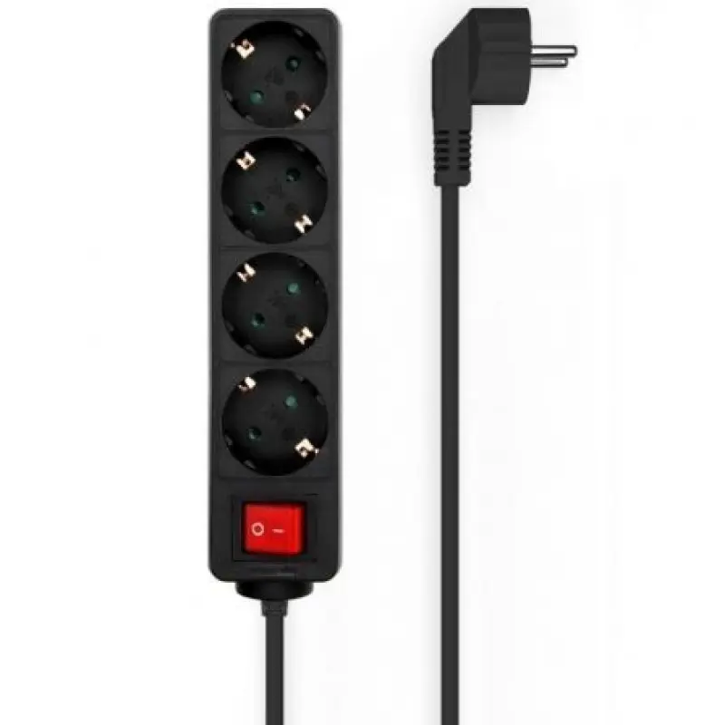 Regleta con Interruptor Aisens A154-0650/ 4 Tomas de Corriente/ Cable 1.4m/ Negro Regleta con Interruptor Aisens A154-0650/ 4 Tomas de Corriente/ Cable 1.4m/ Negro