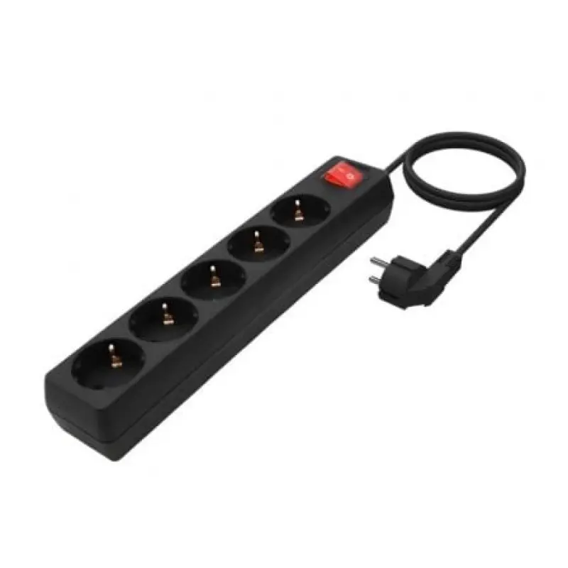 Regleta con Interruptor Aisens A154-0652/ 5 Tomas de Corriente/ Cable 1.4m/ Negro Regleta con Interruptor Aisens A154-0652/ 5 Tomas de Corriente/ Cable 1.4m/ Negro