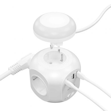 Regleta con Interruptor y Luz Nocturna Aisens ASPS-2A1CLPQ02-W/ 4 Tomas de Corriente/ 1 USB Tipo-C PD/ 2 USB/ Cable 1.8m/ Blanco Regleta con Interruptor y Luz Nocturna Aisens ASPS-2A1CLPQ02-W/ 4 Tomas de Corriente/ 1 USB Tipo-C PD/ 2 USB/ Cable 1.8m/ Blanco
