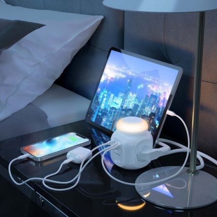 Regleta con Interruptor y Luz Nocturna Aisens ASPS-2A1CLPQ02-W/ 4 Tomas de Corriente/ 1 USB Tipo-C PD/ 2 USB/ Cable 1.8m/ Blanco Regleta con Interruptor y Luz Nocturna Aisens ASPS-2A1CLPQ02-W/ 4 Tomas de Corriente/ 1 USB Tipo-C PD/ 2 USB/ Cable 1.8m/ Blanco