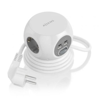 Regleta con Interruptor Aisens ASPS-2A2C04-W/ 3 Tomas de Corriente/ 2 USB Tipo-C/ 2 USB/ Cable 1.4m/ Blanco Regleta con Interruptor Aisens ASPS-2A2C04-W/ 3 Tomas de Corriente/ 2 USB Tipo-C/ 2 USB/ Cable 1.4m/ Blanco