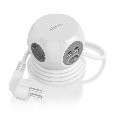 Regleta con Interruptor Aisens ASPS-2A2C04-W/ 3 Tomas de Corriente/ 2 USB Tipo-C/ 2 USB/ Cable 1.4m/ Blanco Regleta con Interruptor Aisens ASPS-2A2C04-W/ 3 Tomas de Corriente/ 2 USB Tipo-C/ 2 USB/ Cable 1.4m/ Blanco