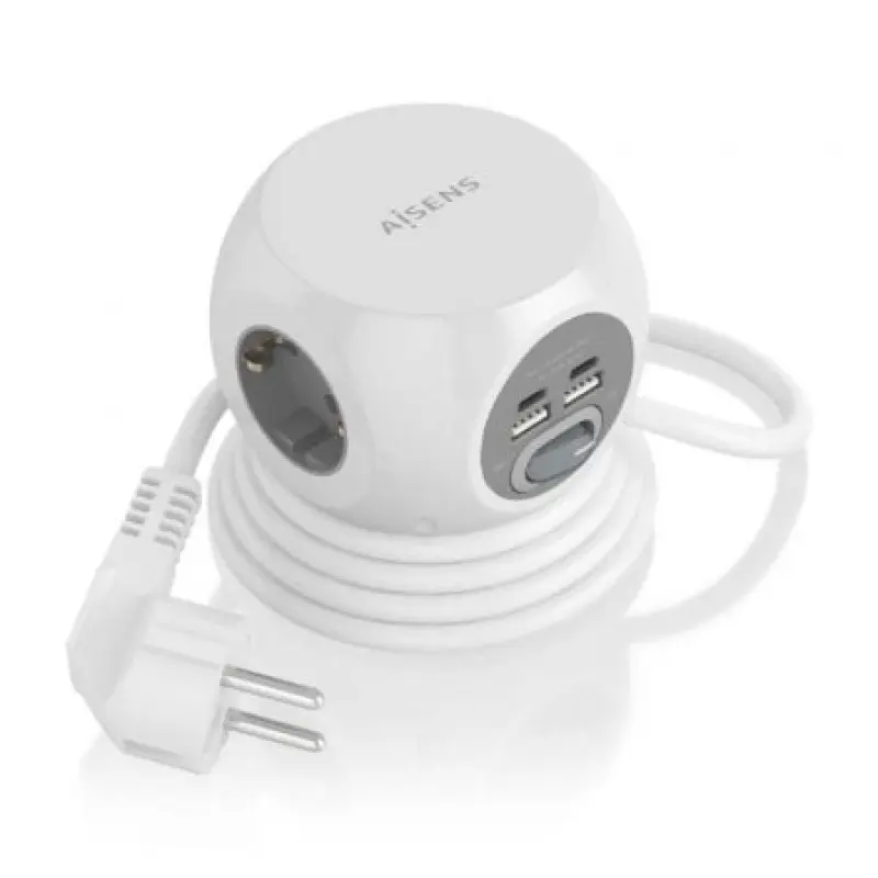 Regleta con Interruptor Aisens ASPS-2A2C04-W/ 3 Tomas de Corriente/ 2 USB Tipo-C/ 2 USB/ Cable 1.4m/ Blanco Regleta con Interruptor Aisens ASPS-2A2C04-W/ 3 Tomas de Corriente/ 2 USB Tipo-C/ 2 USB/ Cable 1.4m/ Blanco
