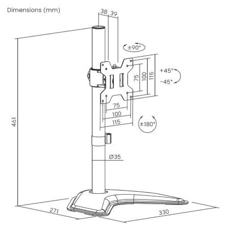 Soporte para Monitor Aisens DT32TSR-283/ hasta 10kg Soporte para Monitor Aisens DT32TSR-283/ hasta 10kg