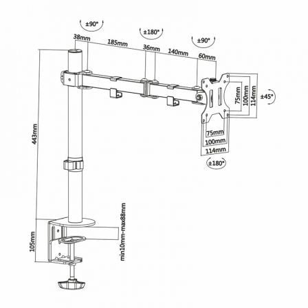 Soporte para Monitor Aisens DT32TSR-039/ hasta 8kg Soporte para Monitor Aisens DT32TSR-039/ hasta 8kg
