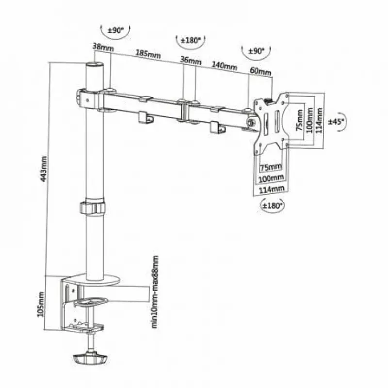 Soporte para Monitor Aisens DT32TSR-039/ hasta 8kg Soporte para Monitor Aisens DT32TSR-039/ hasta 8kg