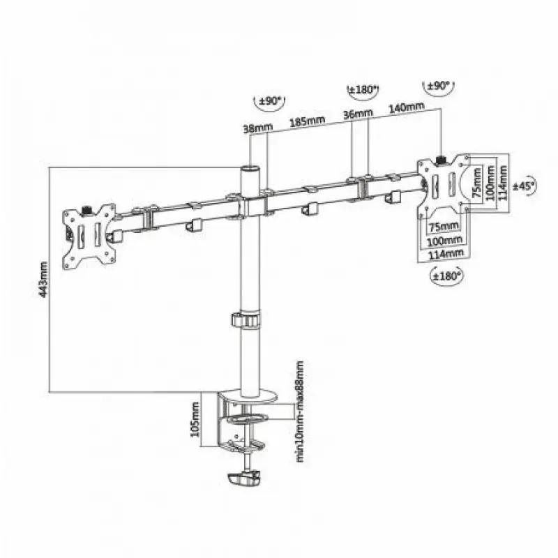 Soporte para 2 Monitores Aisens DT32TSR-041/ hasta 8kg Soporte para 2 Monitores Aisens DT32TSR-041/ hasta 8kg