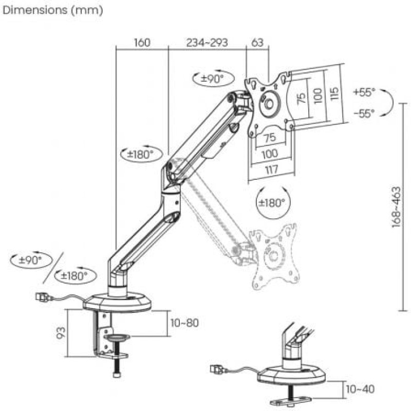 Soporte Gaming para Monitor Aisens DT32TSR-295/ hasta 9kg Soporte Gaming para Monitor Aisens DT32TSR-295/ hasta 9kg