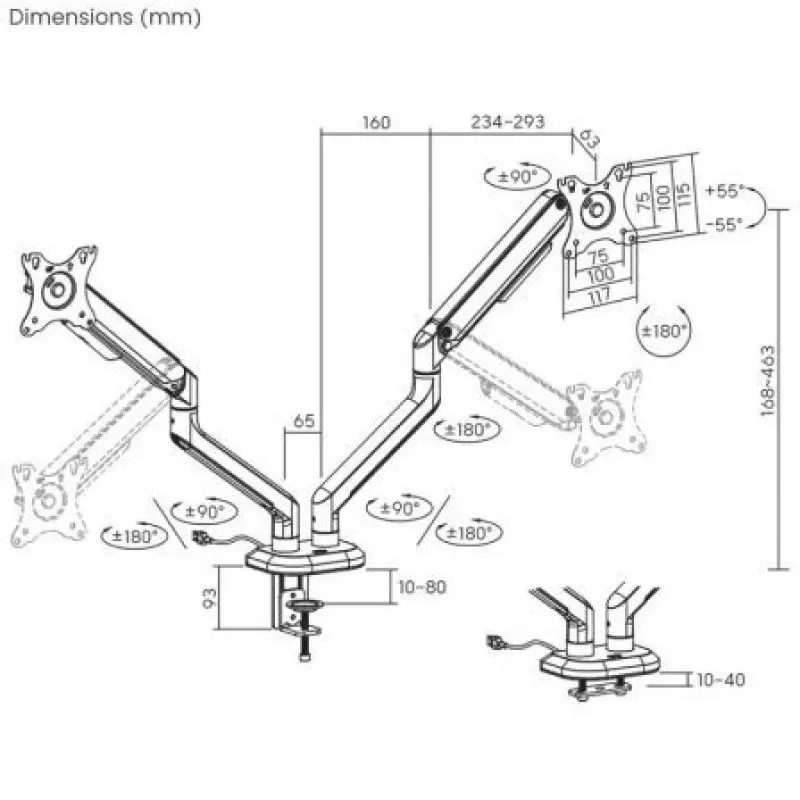 Soporte Gaming para 2 Monitores Aisens DT32TSR-297/ hasta 9kg Soporte Gaming para 2 Monitores Aisens DT32TSR-297/ hasta 9kg
