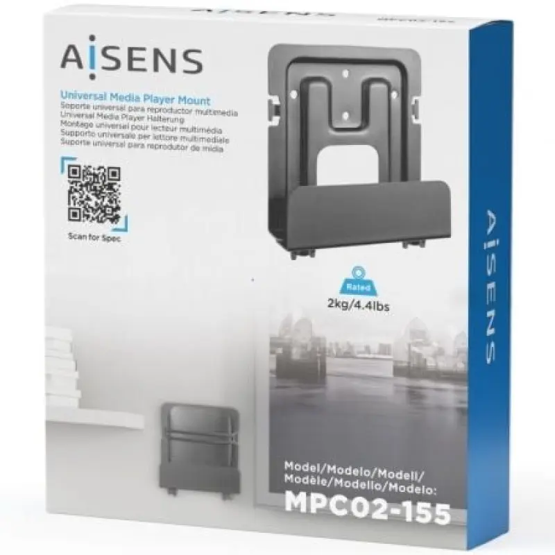 Soporte Universal Aisens MPC02-155 para Router, MiniPC/ hasta 2kg Soporte Universal Aisens MPC02-155 para Router, MiniPC/ hasta 2kg
