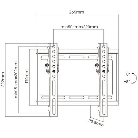 Soporte de Pared Inclinable Aisens WT42T-159 para TV de 23-42'/ hasta 35kg Soporte de Pared Inclinable Aisens WT42T-159 para TV de 23-42'/ hasta 35kg