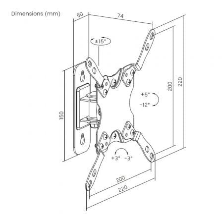 Soporte de Pared Giratorio/ Inclinable/ Nivelable Aisens WT42TSL-273 para Monitores y TV de 13-42'/ hasta 20kg Soporte de Pared Giratorio/ Inclinable/ Nivelable Aisens WT42TSL-273 para Monitores y TV de 13-42'/ hasta 20kg