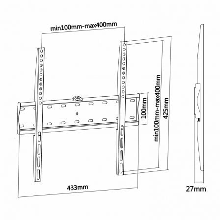 Soporte de Pared Fijo Aisens WT55F-013 para TV de 32-55'/ hasta 40kg Soporte de Pared Fijo Aisens WT55F-013 para TV de 32-55'/ hasta 40kg