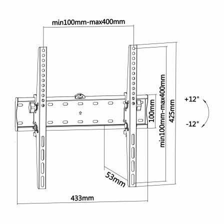 Soporte de Pared Inclinable Aisens WT55T-015 para TV de 32-55'/ hasta 40kg Soporte de Pared Inclinable Aisens WT55T-015 para TV de 32-55'/ hasta 40kg