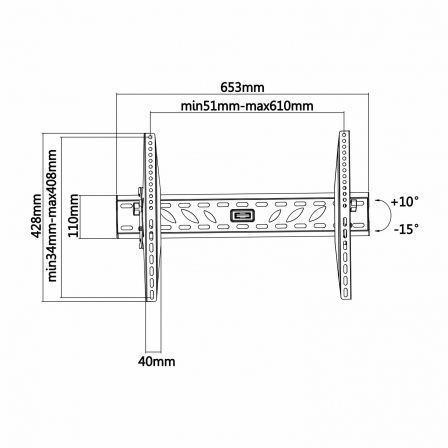 Soporte de Pared Inclinable Aisens WT70T-019 para TV de 37-70'/ hasta 50kg Soporte de Pared Inclinable Aisens WT70T-019 para TV de 37-70'/ hasta 50kg