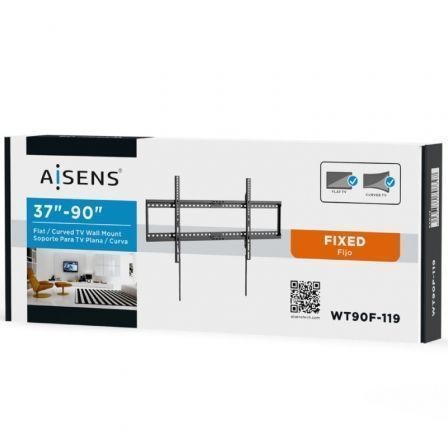 Soporte de Pared Fijo Aisens WT90F-119 para TV de 37-90'/ hasta 75kg Soporte de Pared Fijo Aisens WT90F-119 para TV de 37-90'/ hasta 75kg