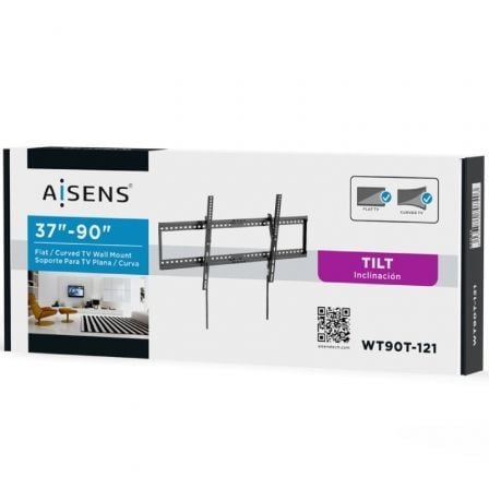 Soporte de Pared Inclinable/ Fijo Aisens WT90T-121 para TV de 37-90'/ hasta 75kg Soporte de Pared Inclinable/ Fijo Aisens WT90T-121 para TV de 37-90'/ hasta 75kg