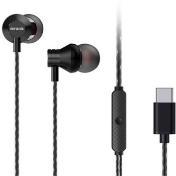 Auriculares Intrauditivos Aiwa ESTM-50USB-C/BK/ con Micrófono/ USB Tipo-C/ Negros Auriculares Intrauditivos Aiwa ESTM-50USB-C/BK/ con Micrófono/ USB Tipo-C/ Negros