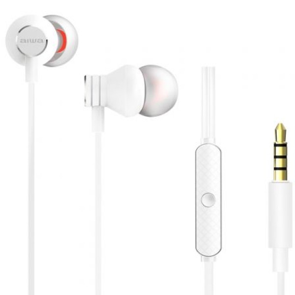 Auriculares Intrauditivos Aiwa ESTM-50WT/ con Micrófono/ Jack 3.5/ Blancos