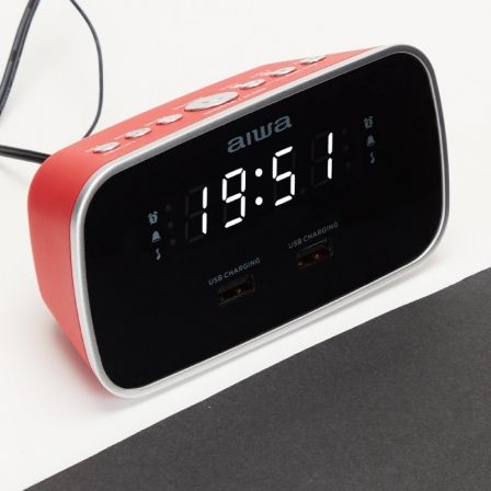 Despertador Aiwa CRU-19RD/ Radio FM/ Rojo Despertador Aiwa CRU-19RD/ Radio FM/ Rojo