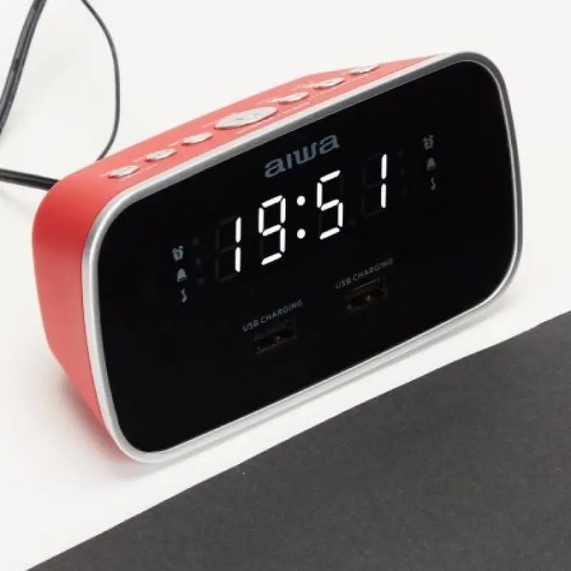 Despertador Aiwa CRU-19RD/ Radio FM/ Rojo Despertador Aiwa CRU-19RD/ Radio FM/ Rojo
