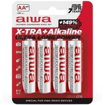 Pack de 4 Pilas AA Aiwa X-TRA+Alcaline LR6/ 1.5V/ Alcalinas Pack de 4 Pilas AA Aiwa X-TRA+Alcaline LR6/ 1.5V/ Alcalinas