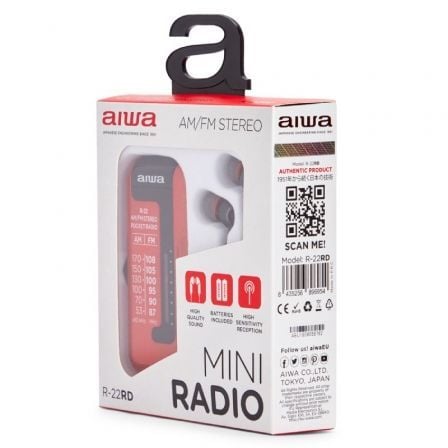 Radio Portátil Aiwa R-22RD/ Roja Radio Portátil Aiwa R-22RD/ Roja