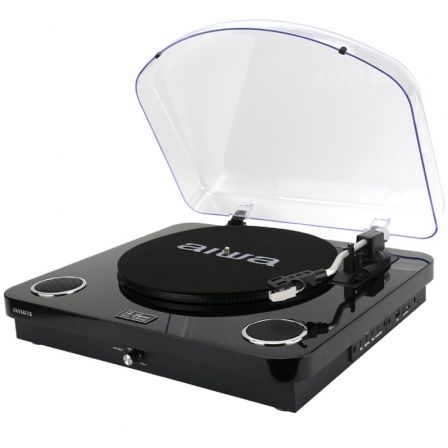 Tocadiscos Aiwa GBTUR-120BKMKII/ Bluetooth/ Radio FM/ Conversor a MP3 Tocadiscos Aiwa GBTUR-120BKMKII/ Bluetooth/ Radio FM/ Conversor a MP3