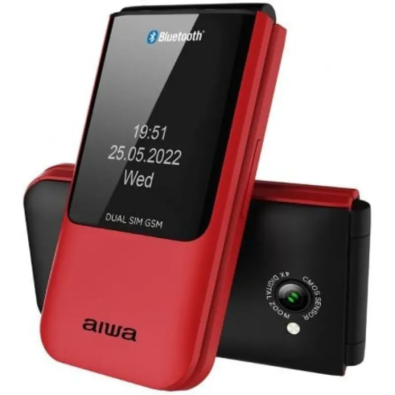 Teléfono Móvil Aiwa FP-24RD para Personas Mayores/ Rojo Teléfono Móvil Aiwa FP-24RD para Personas Mayores/ Rojo