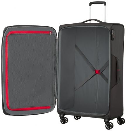 Maleta Mediana American Tourister Crosstrack Spinner Expansible 79cm/ 79x46.5x30.5cm/ 4 Ruedas/ Gris y Rojo Maleta Mediana American Tourister Crosstrack Spinner Expansible 79cm/ 79x46.5x30.5cm/ 4 Ruedas/ Gris y Rojo
