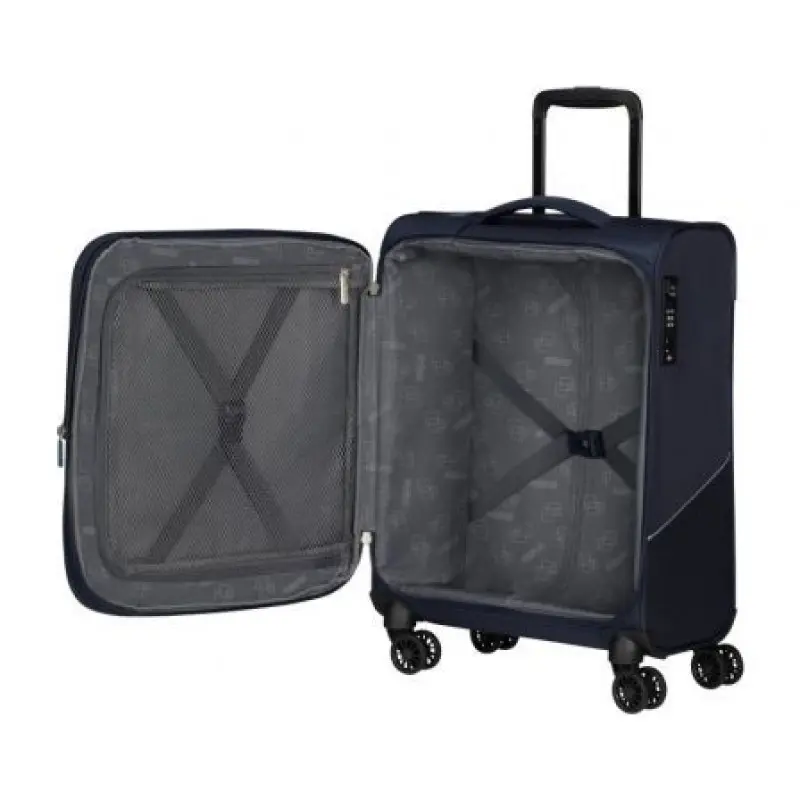Maleta de Cabina American Tourister SummerRide Spinner 55cm/ 55x40x23cm/ 4 Ruedas/ Azul Marino Maleta de Cabina American Tourister SummerRide Spinner 55cm/ 55x40x23cm/ 4 Ruedas/ Azul Marino