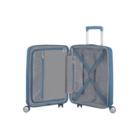 Maleta de Cabina American Tourister SoundBox Spinner 55cm/ 55x40x20cm/ 4 Ruedas/ Azul Piedra Maleta de Cabina American Tourister SoundBox Spinner 55cm/ 55x40x20cm/ 4 Ruedas/ Azul Piedra