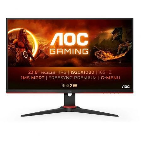 Monitor Gaming AOC 24G2SPAE/BK 23.8'/ Full HD/ 1ms/ 165Hz/ IPS/ Multimedia/ Negro Monitor Gaming AOC 24G2SPAE/BK 23.8'/ Full HD/ 1ms/ 165Hz/ IPS/ Multimedia/ Negro