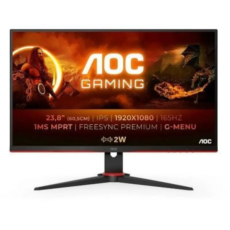 Monitor Gaming AOC 24G2SPAE/BK 23.8'/ Full HD/ 1ms/ 165Hz/ IPS/ Multimedia/ Negro Monitor Gaming AOC 24G2SPAE/BK 23.8'/ Full HD/ 1ms/ 165Hz/ IPS/ Multimedia/ Negro