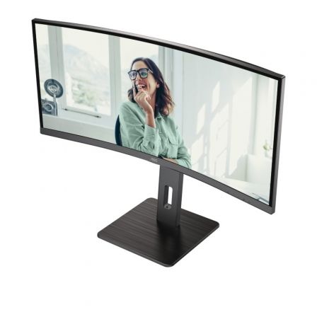 Monitor Profesional Curvo AOC CU34P3CV 34'/ WQHD/ Multimedia/ Regulable en altura/ Negro Monitor Profesional Curvo AOC CU34P3CV 34'/ WQHD/ Multimedia/ Regulable en altura/ Negro