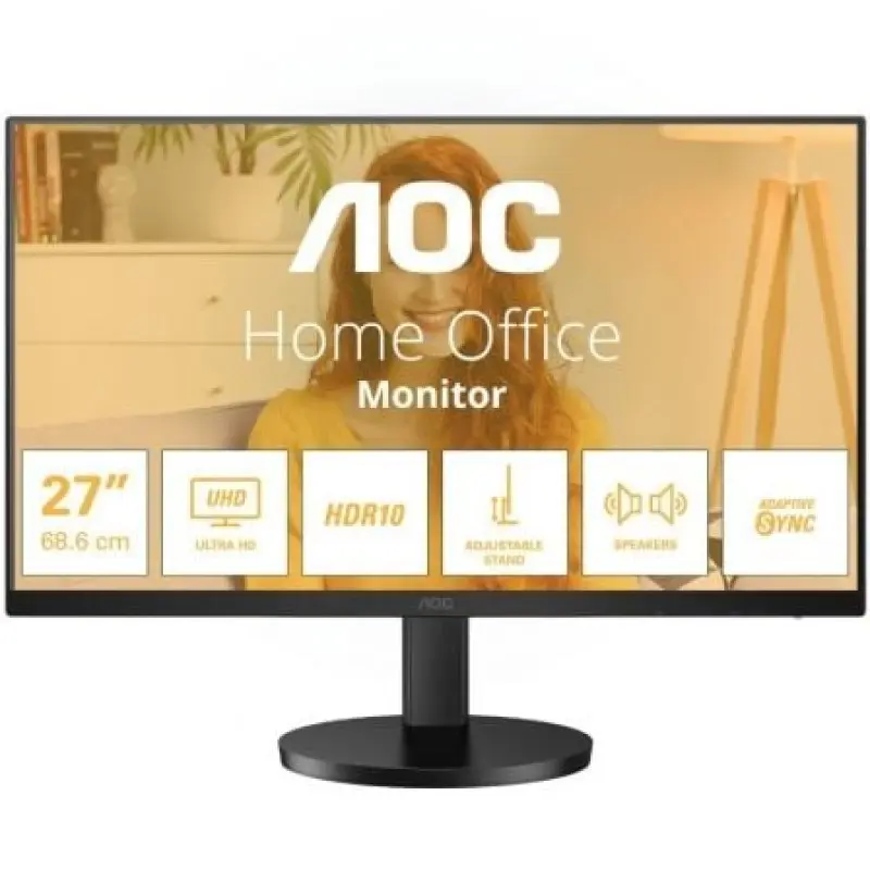 Monitor Profesional AOC U27B3AF 27'/ 4K/ Multimedia/ Regulable en altura/ Negro Monitor Profesional AOC U27B3AF 27'/ 4K/ Multimedia/ Regulable en altura/ Negro
