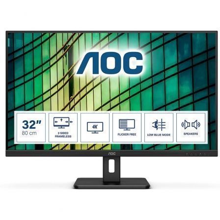 Monitor Profesional AOC U32E2N 31.5'/ 4K/ Multimedia/ Negro Monitor Profesional AOC U32E2N 31.5'/ 4K/ Multimedia/ Negro