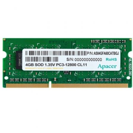 Memoria RAM Apacer 4GB/ DDR3/ 1600MHz/ 1.35V/ SODIMM Memoria RAM Apacer 4GB/ DDR3/ 1600MHz/ 1.35V/ SODIMM