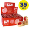 Caja de Cintas Adhesivas Transparentes Apli 11103/ 1.9cm x 33m/ 35 unidades Caja de Cintas Adhesivas Transparentes Apli 11103/ 1.9cm x 33m/ 35 unidades