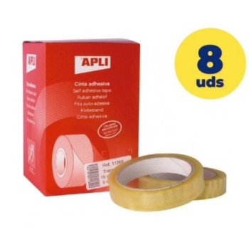 Caja de Cintas Adhesivas Transparentes Apli 11266/ 1.9cm x 66m/ 8 unidades Caja de Cintas Adhesivas Transparentes Apli 11266/ 1.9cm x 66m/ 8 unidades