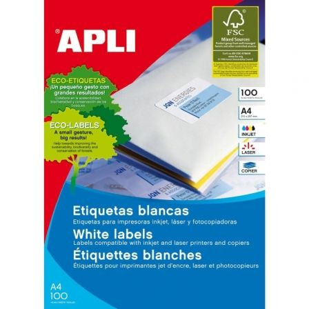 Etiquetas Adhesivas Apli 01263/ 64.6 x 33.8mm/ 100 Hojas Etiquetas Adhesivas Apli 01263/ 64.6 x 33.8mm/ 100 Hojas