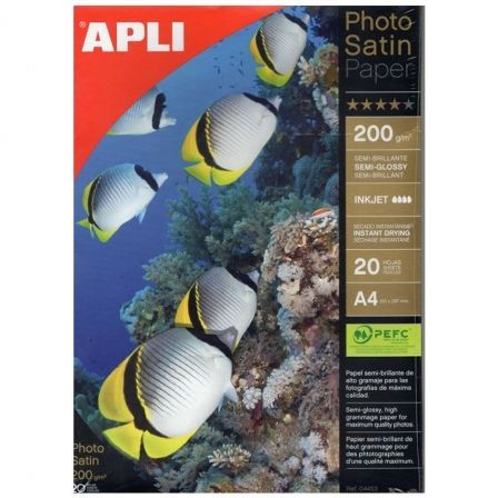 Papel Fotográfico Apli PhotoSatin Paper 04453/ DIN A4/ 200g/ 20 Hojas/ Semi Brillante Papel Fotográfico Apli PhotoSatin Paper 04453/ DIN A4/ 200g/ 20 Hojas/ Semi Brillante